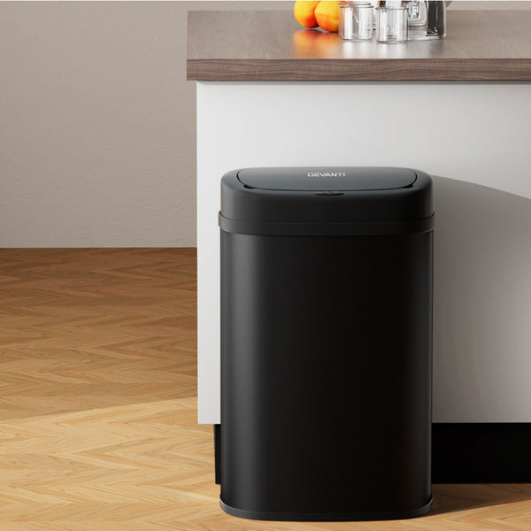 Devanti Sensor Bin 50L Motion Rubbish Trash Can Auto Touch Free