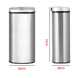 Devanti Sensor Bin 60L Motion Rubbish Stainless Trash Can Automatic Touch Free