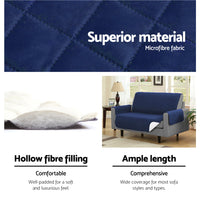 Artiss Sofa Cover Quilted Couch Covers Lounge Protector Slipcovers 3 Seater Navy