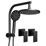 WELS 9'' Rain Shower Head Taps Round Handheld High Pressure Wall Black