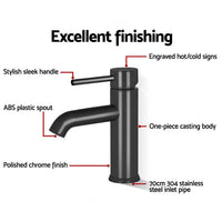 WELS Basin Mixer Tap Bathroom Counter Faucet Kitchen Tall Standard Black 5-Star - Catching Deals