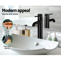 Mixer Tap Bathroom Basin Faucet Counter Tall Vanity Brass WELS Black Mixers - Catching Deals