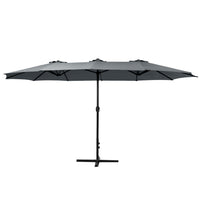 Instahut Outdoor Umbrella Twin Umbrellas Beach Stand Garden Base Sun Patio 4.57m